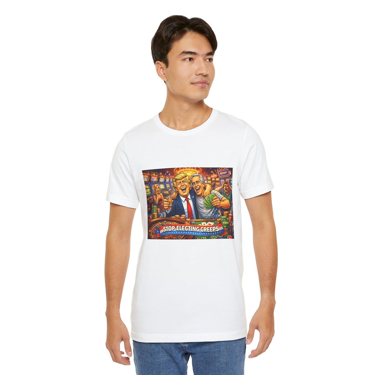Stop Electing Creeps Graphic Tee — Political Satire T‑Shirt