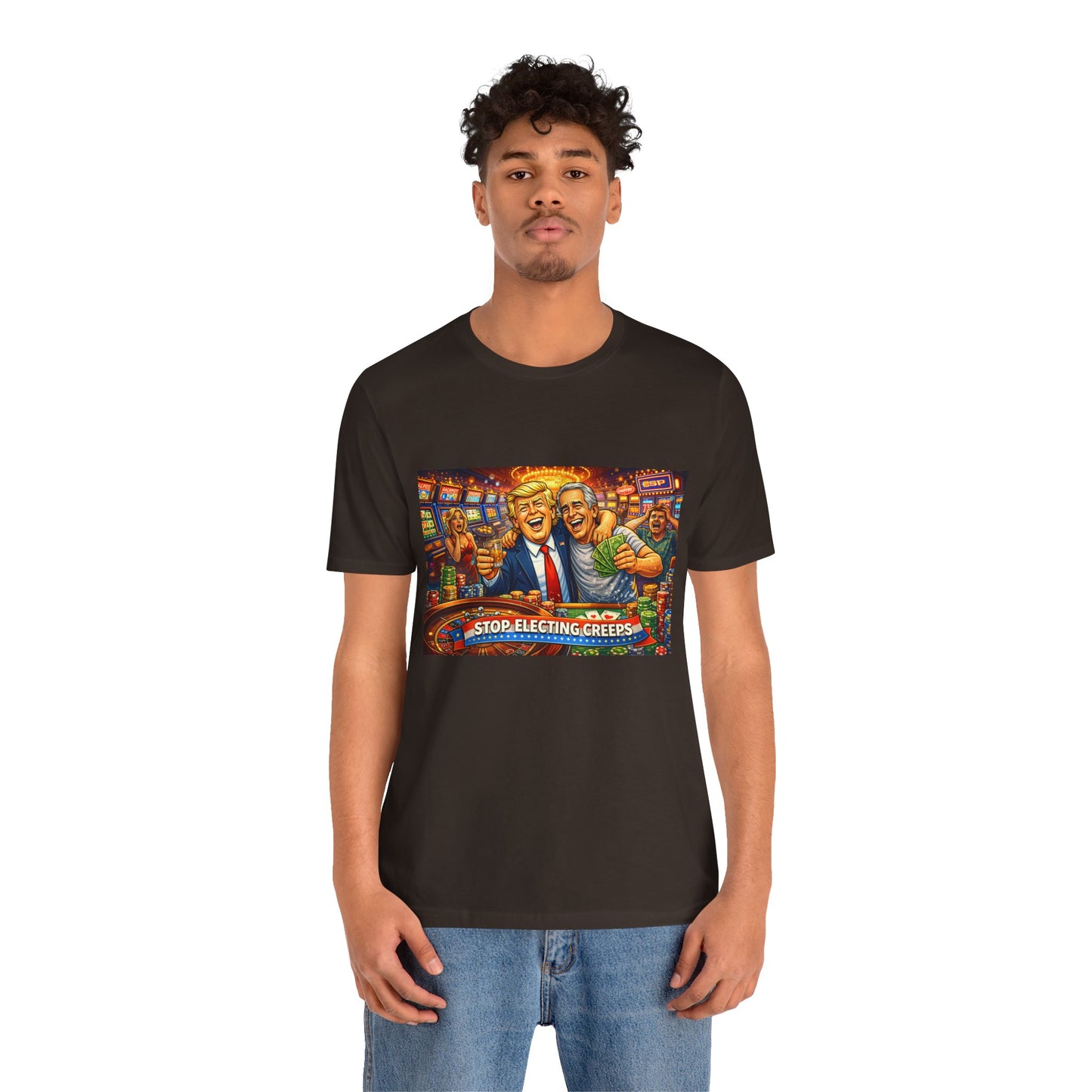 Stop Electing Creeps Graphic Tee — Political Satire T‑Shirt