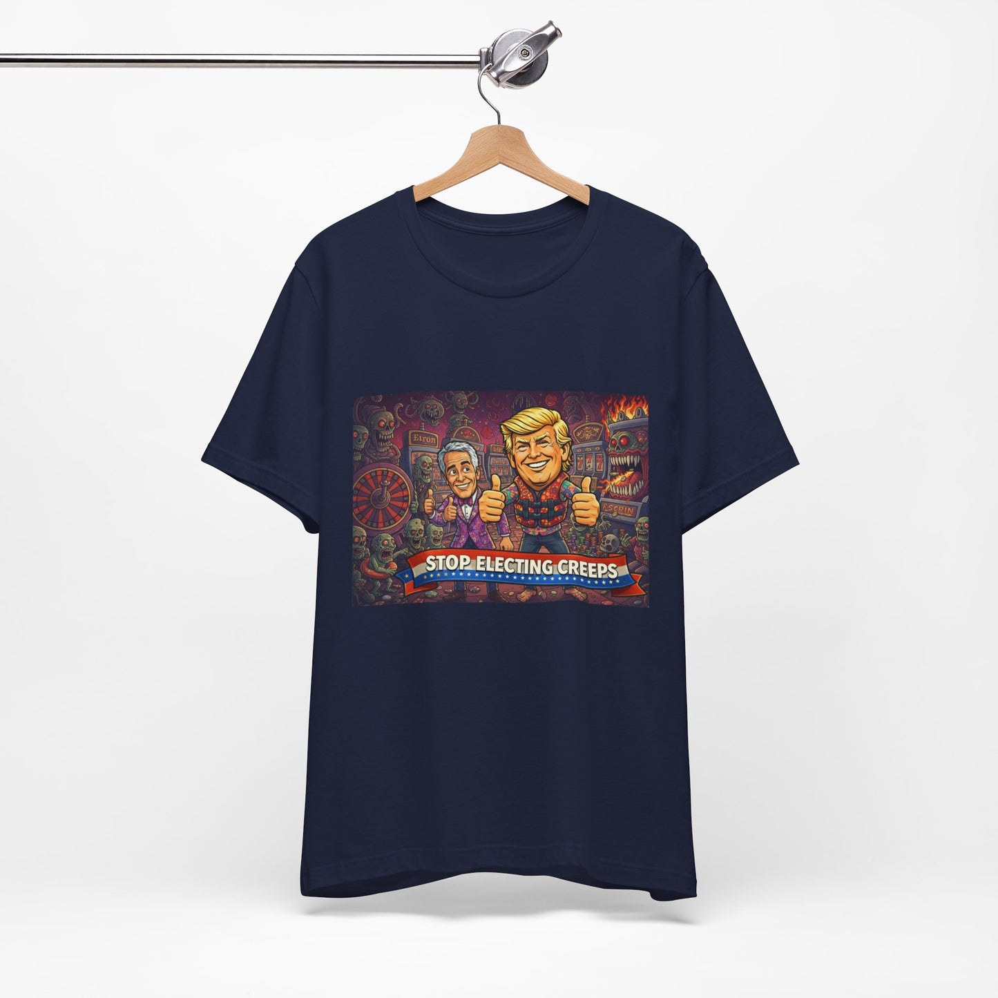 Political Satire Tee — "Stop Electing Creeps" Graphic Shirt