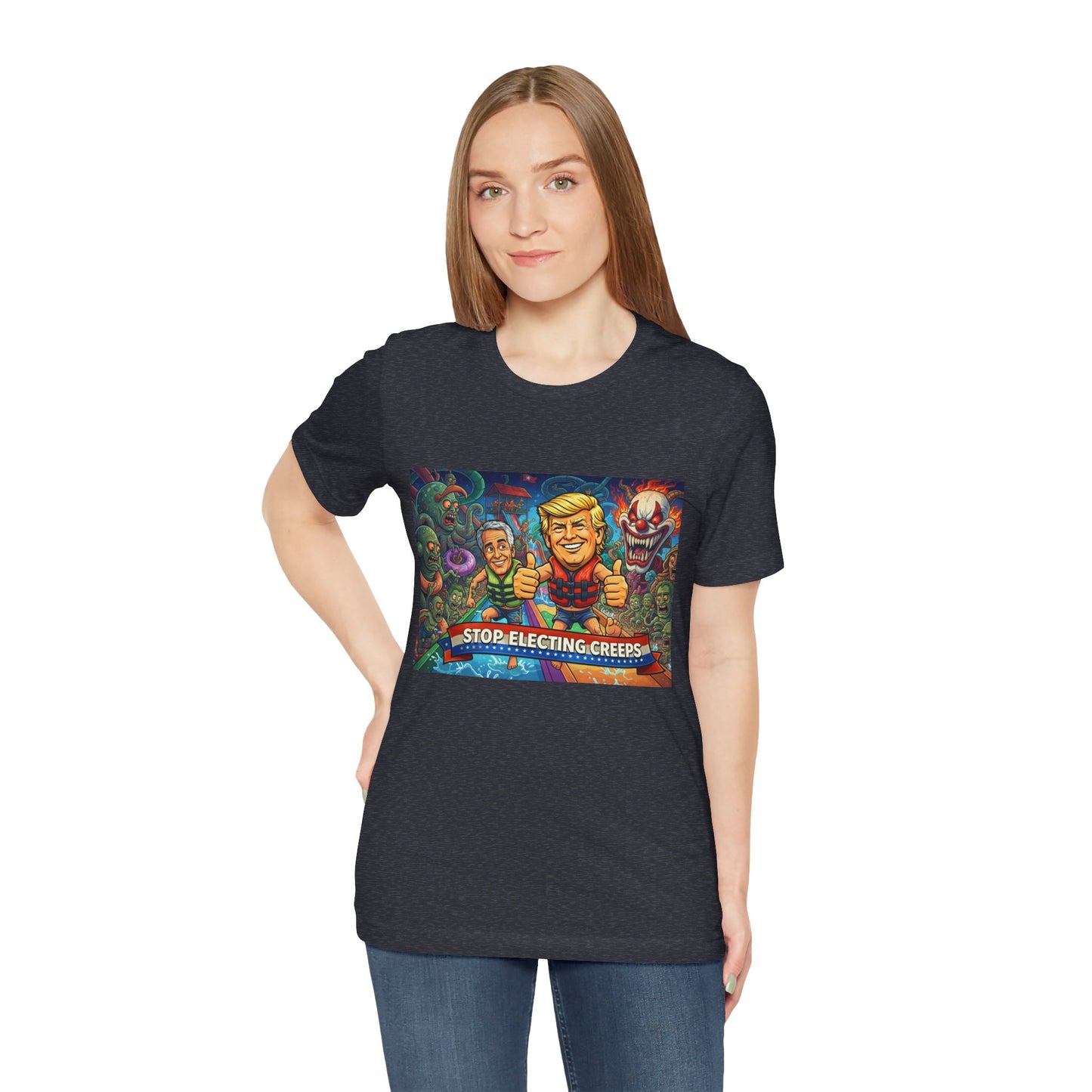 Political Graphic Tee — "Stop Electing Creeps" Bold Protest T‑Shirt