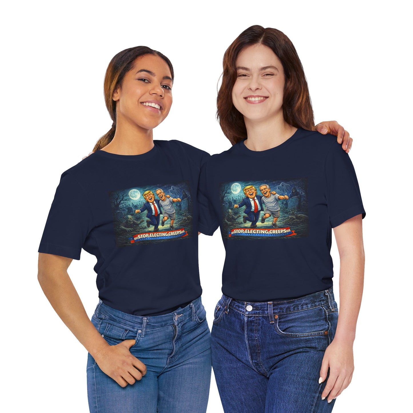 T‑Shirt — "Stop Electing Creeps" Political Satire Tee