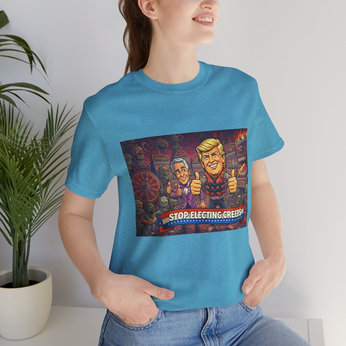 Political Satire Tee — "Stop Electing Creeps" Graphic Shirt