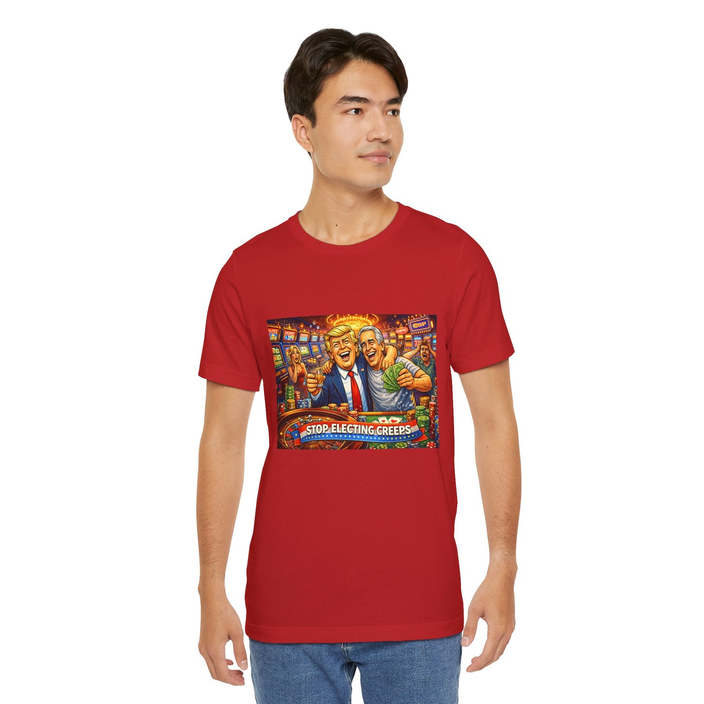 Stop Electing Creeps Graphic Tee — Political Satire T‑Shirt