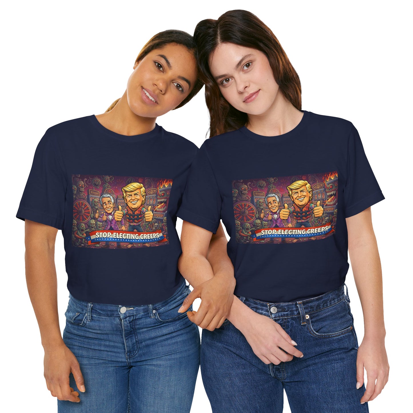 Political Satire Tee — "Stop Electing Creeps" Graphic Shirt
