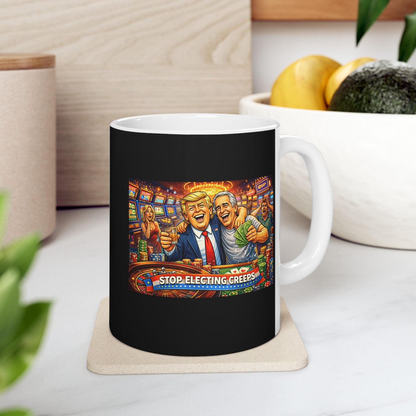 Gamer Arcade Ceramic Mug — Retro Slot Machine Art Coffee Cup (11oz & 15oz)