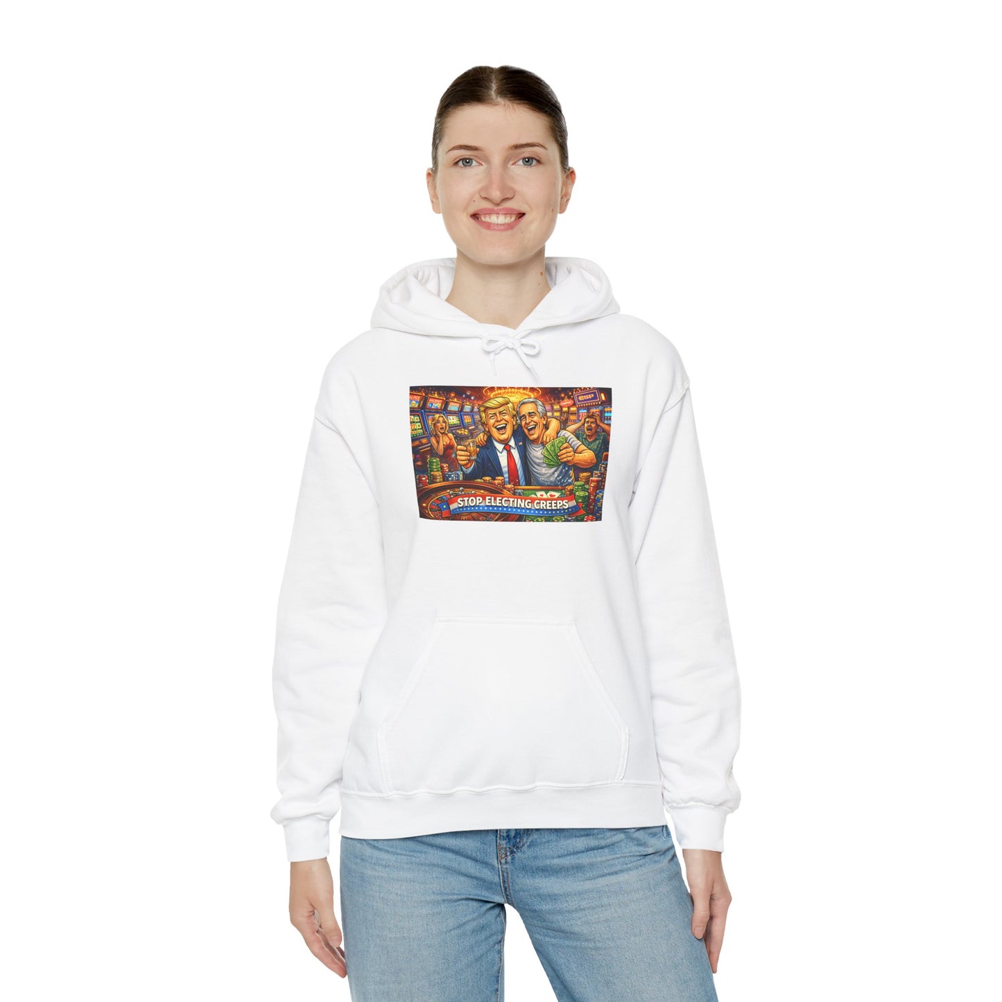 Political Parody Hoodie — 'Stop Blanching Beer' Colorful Satire Design