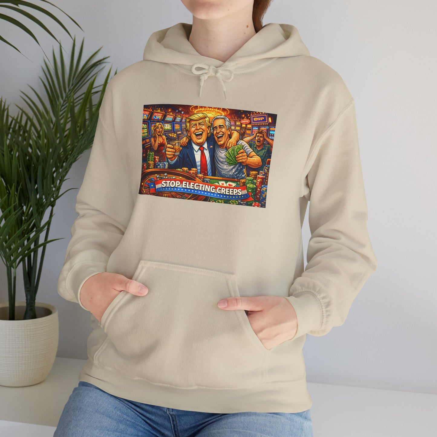 Political Parody Hoodie — 'Stop Blanching Beer' Colorful Satire Design