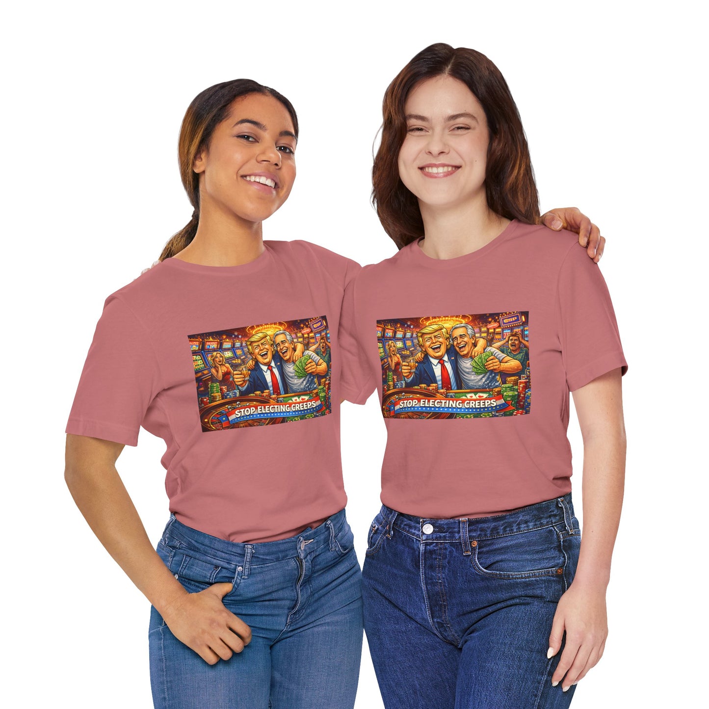 Stop Electing Creeps Graphic Tee — Political Satire T‑Shirt