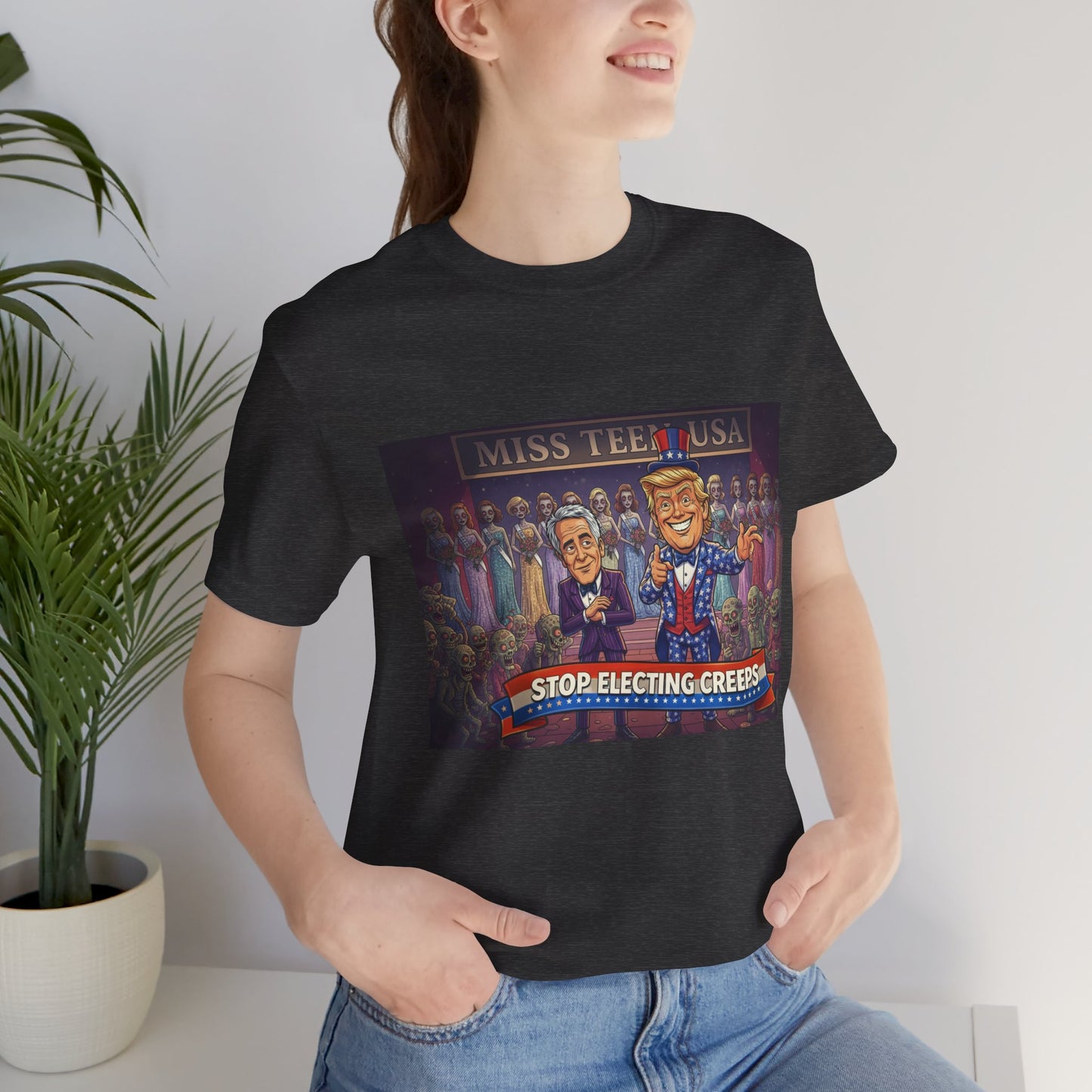 Political Satire Tee – "Stop Electing Creeps" Graphic Shirt