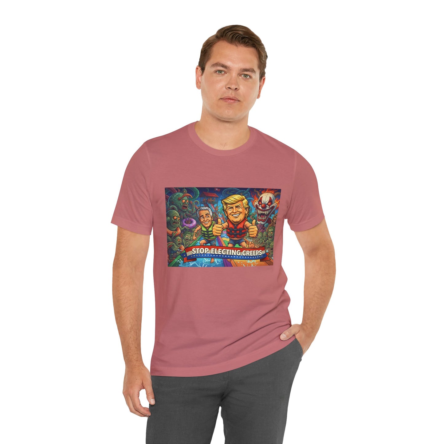 Political Graphic Tee — "Stop Electing Creeps" Bold Protest T‑Shirt