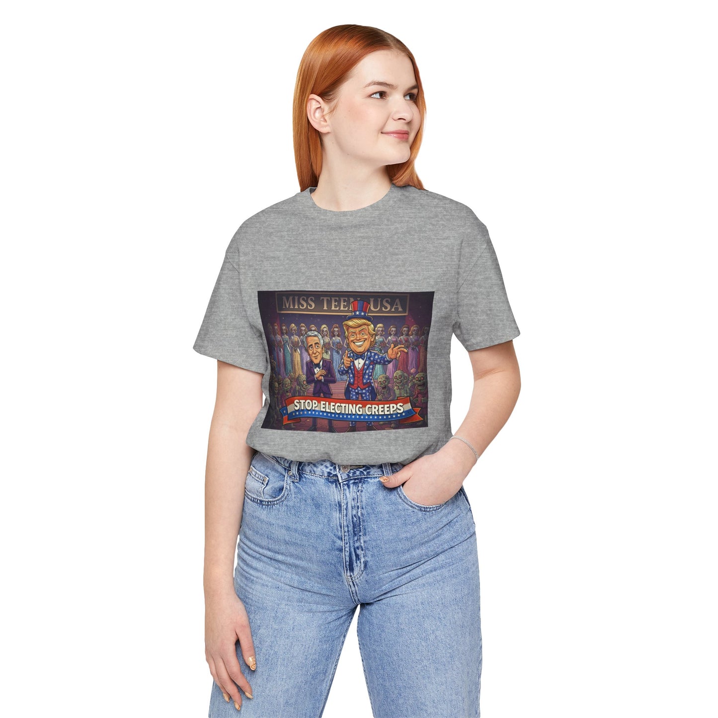 Political Satire Tee – "Stop Electing Creeps" Graphic Shirt