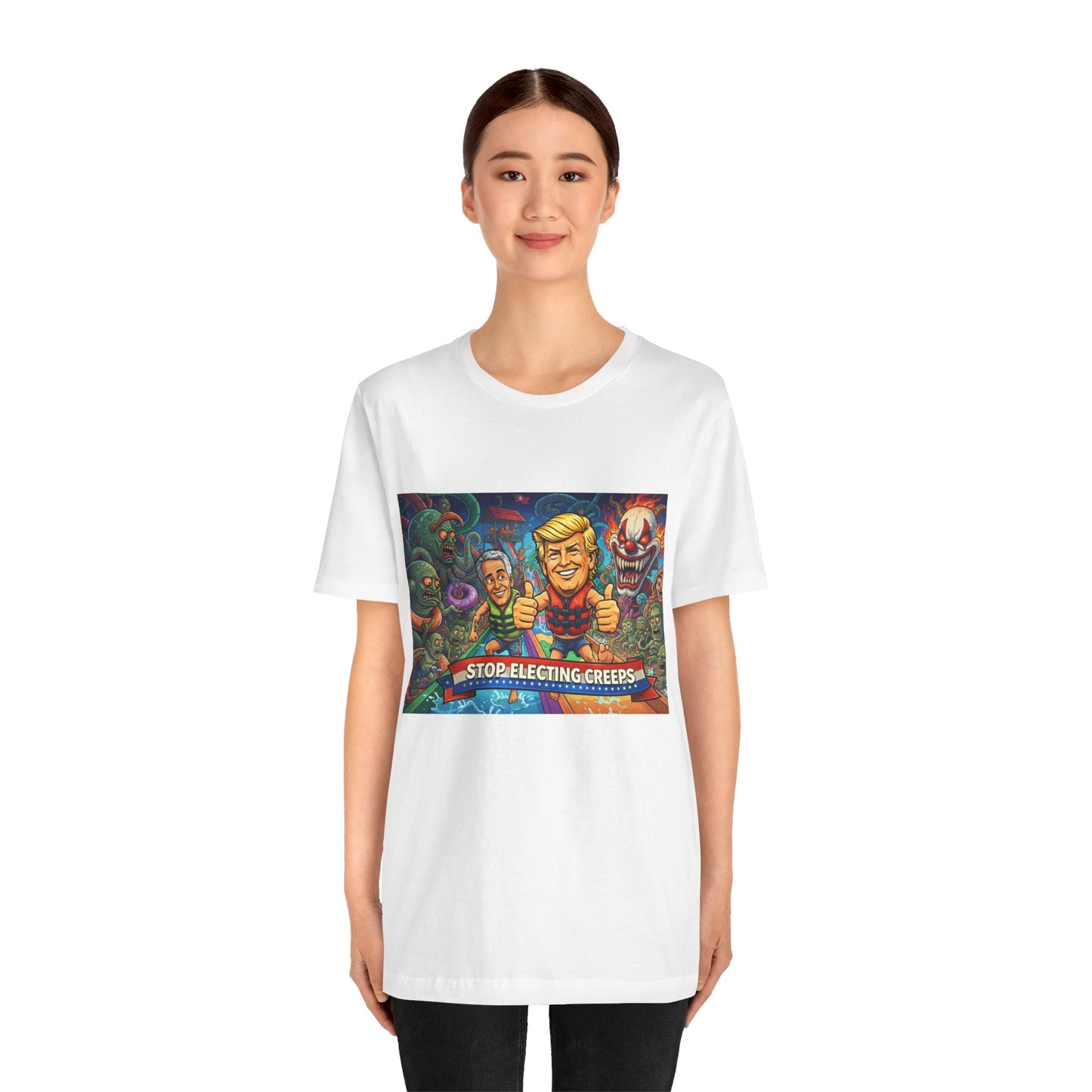 Political Graphic Tee — "Stop Electing Creeps" Bold Protest T‑Shirt