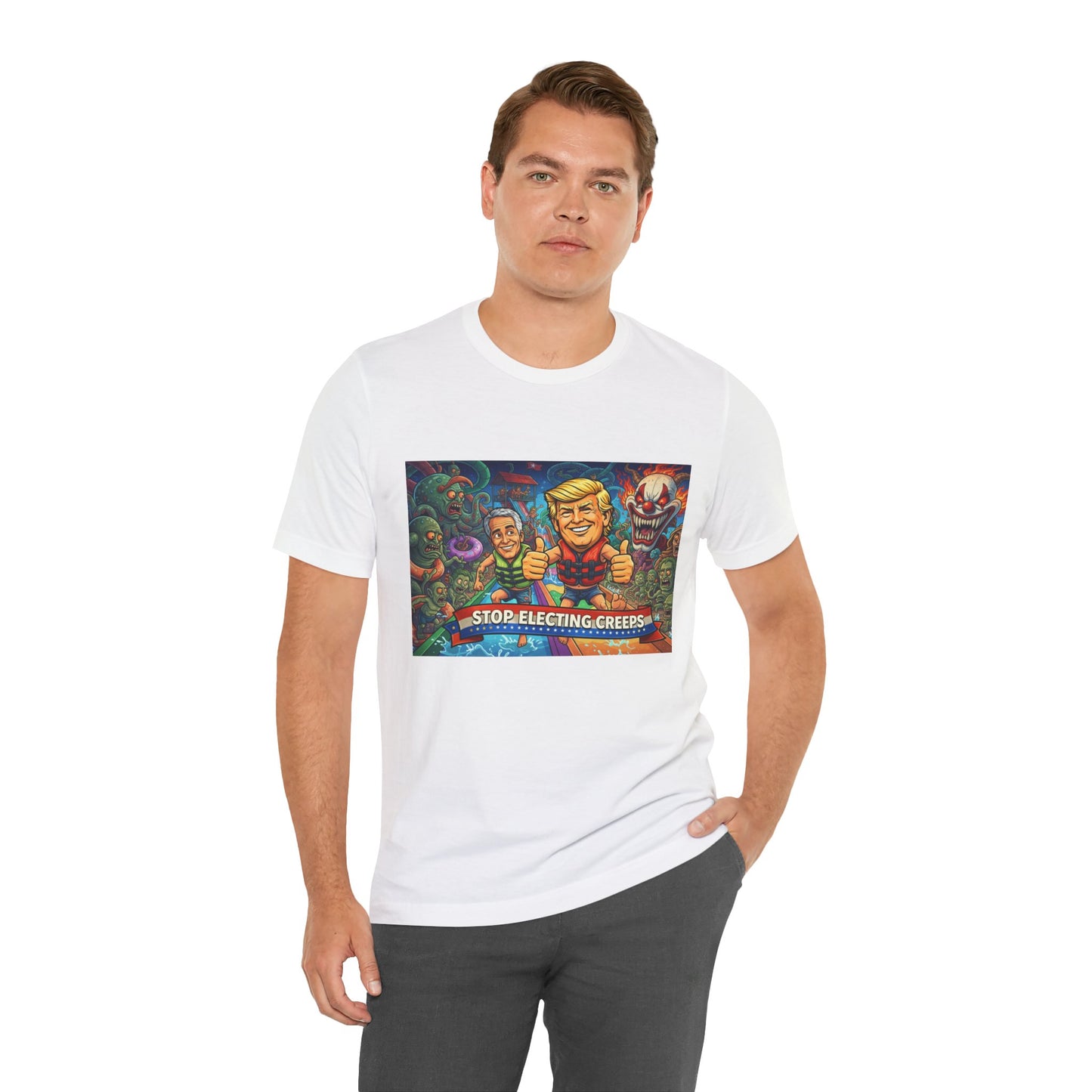 Political Graphic Tee — "Stop Electing Creeps" Bold Protest T‑Shirt