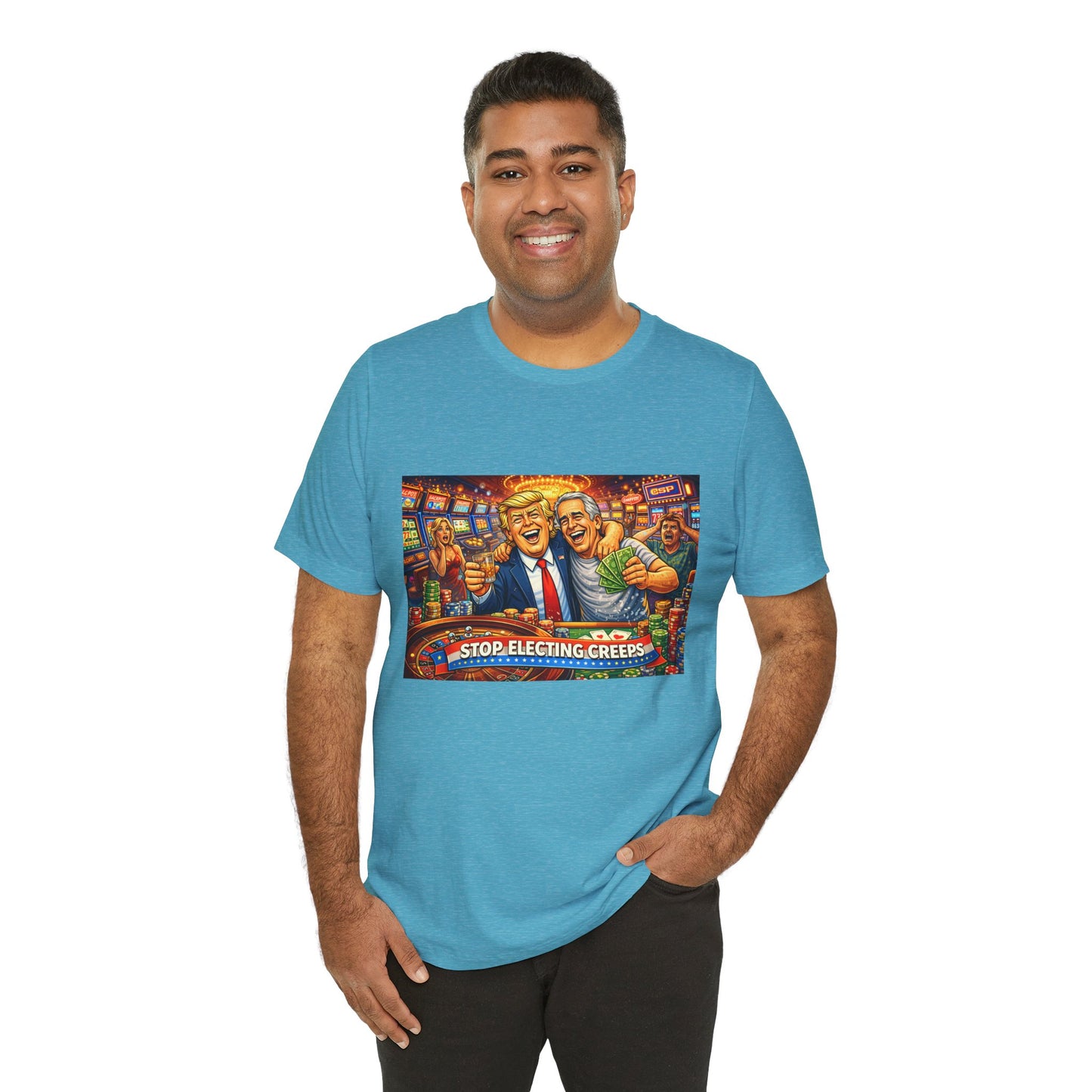 Stop Electing Creeps Graphic Tee — Political Satire T‑Shirt