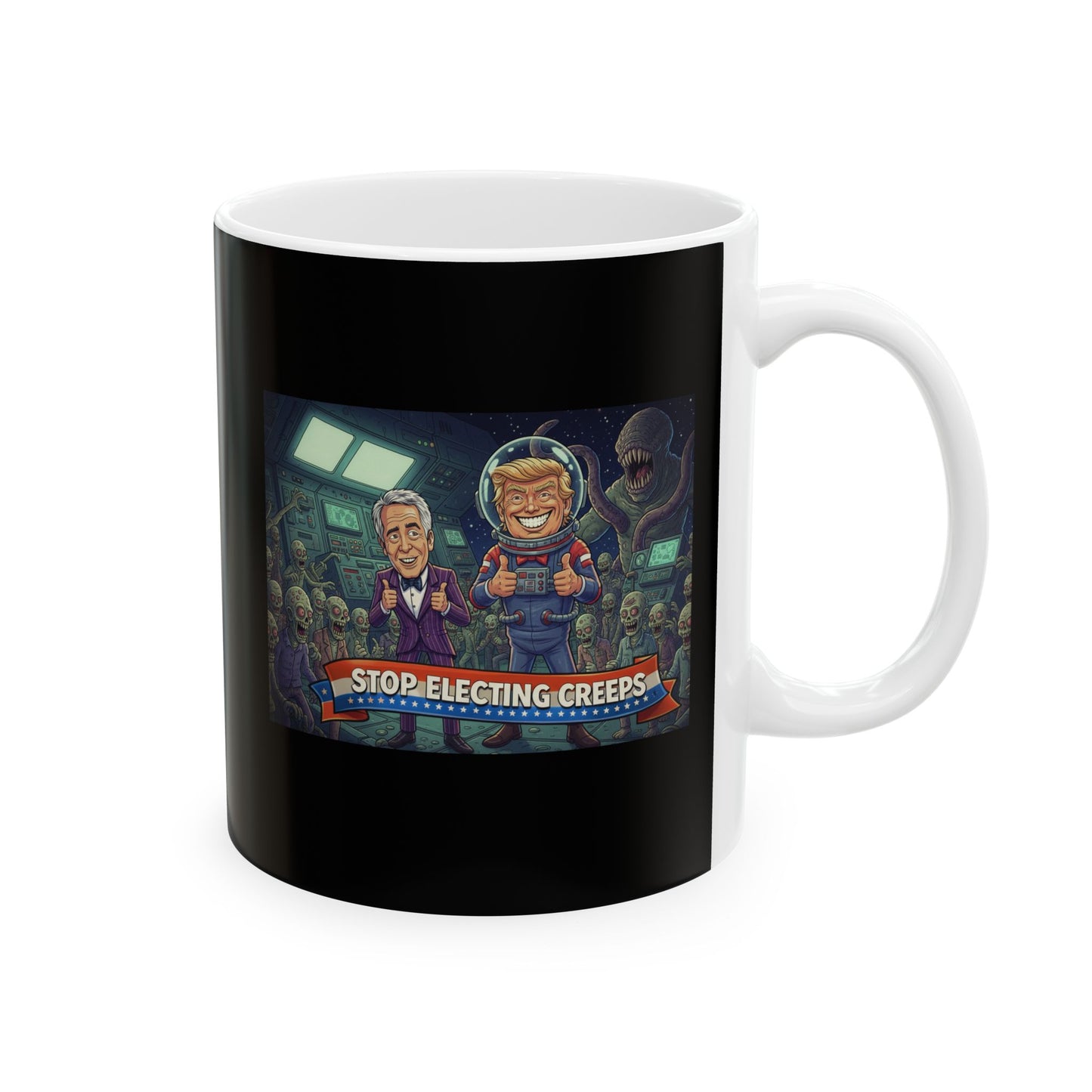 Coffee Mug - Retro Arcade Skeletons Gaming Scene (11oz/15oz)