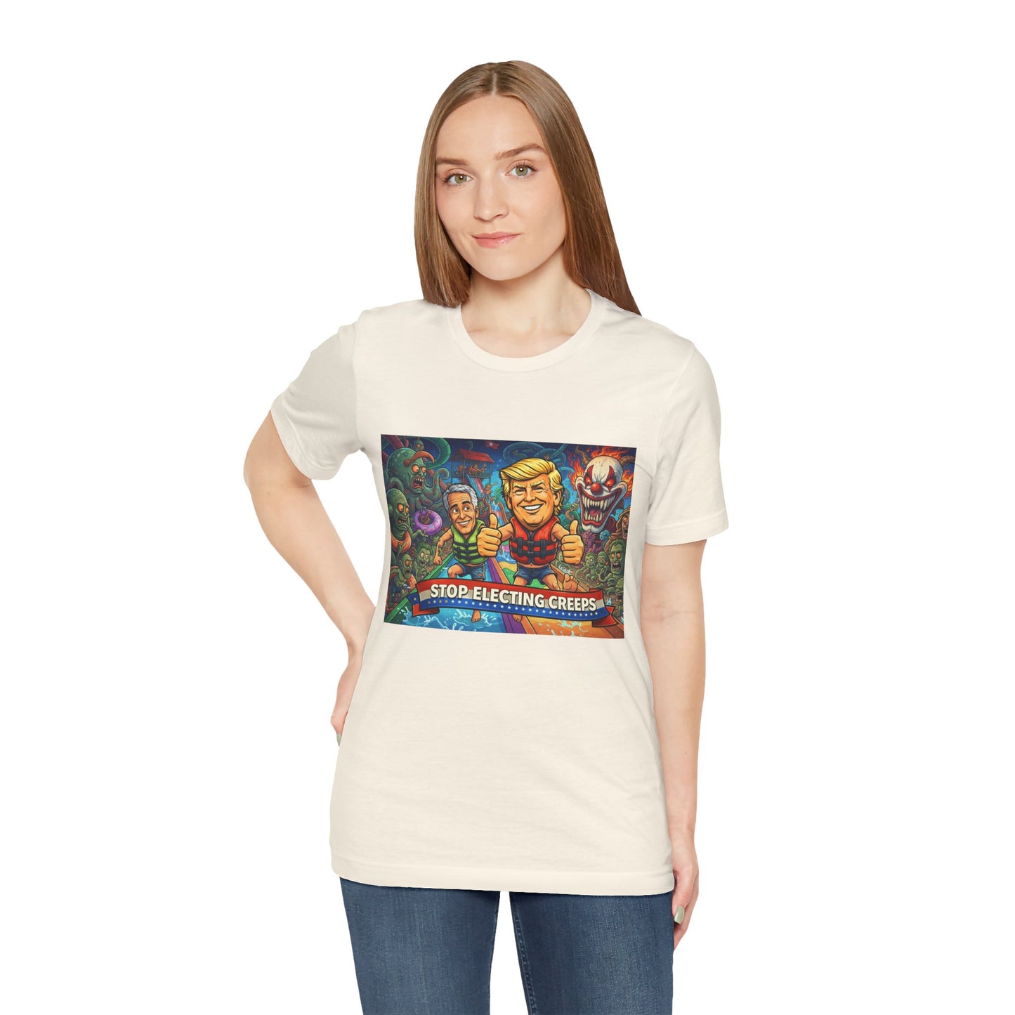 Political Graphic Tee — "Stop Electing Creeps" Bold Protest T‑Shirt