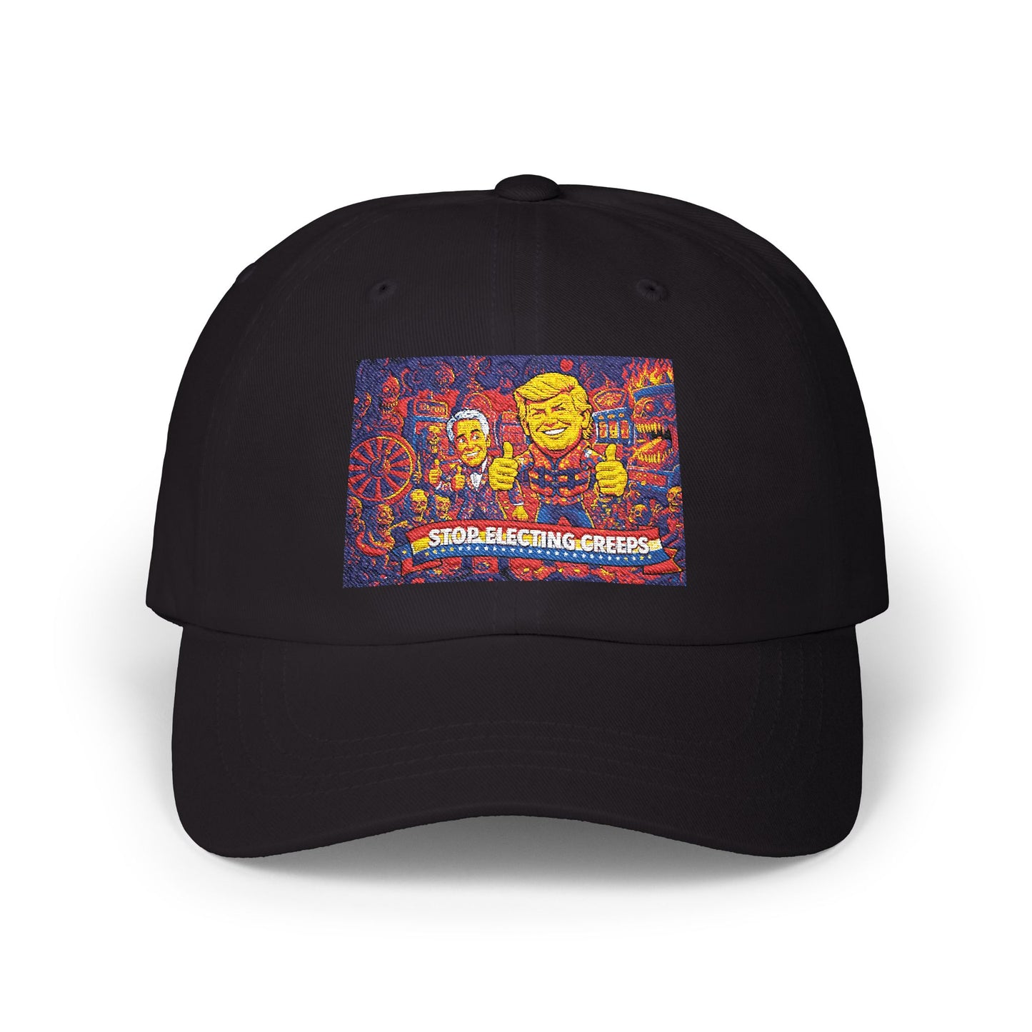 Dad Cap — Colorful Mosaic Cartoon Patch "Doing A Racing Green"