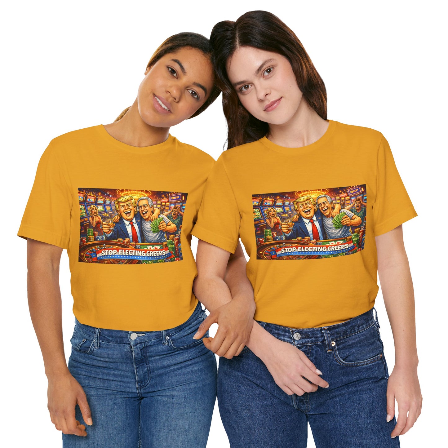 Stop Electing Creeps Graphic Tee — Political Satire T‑Shirt