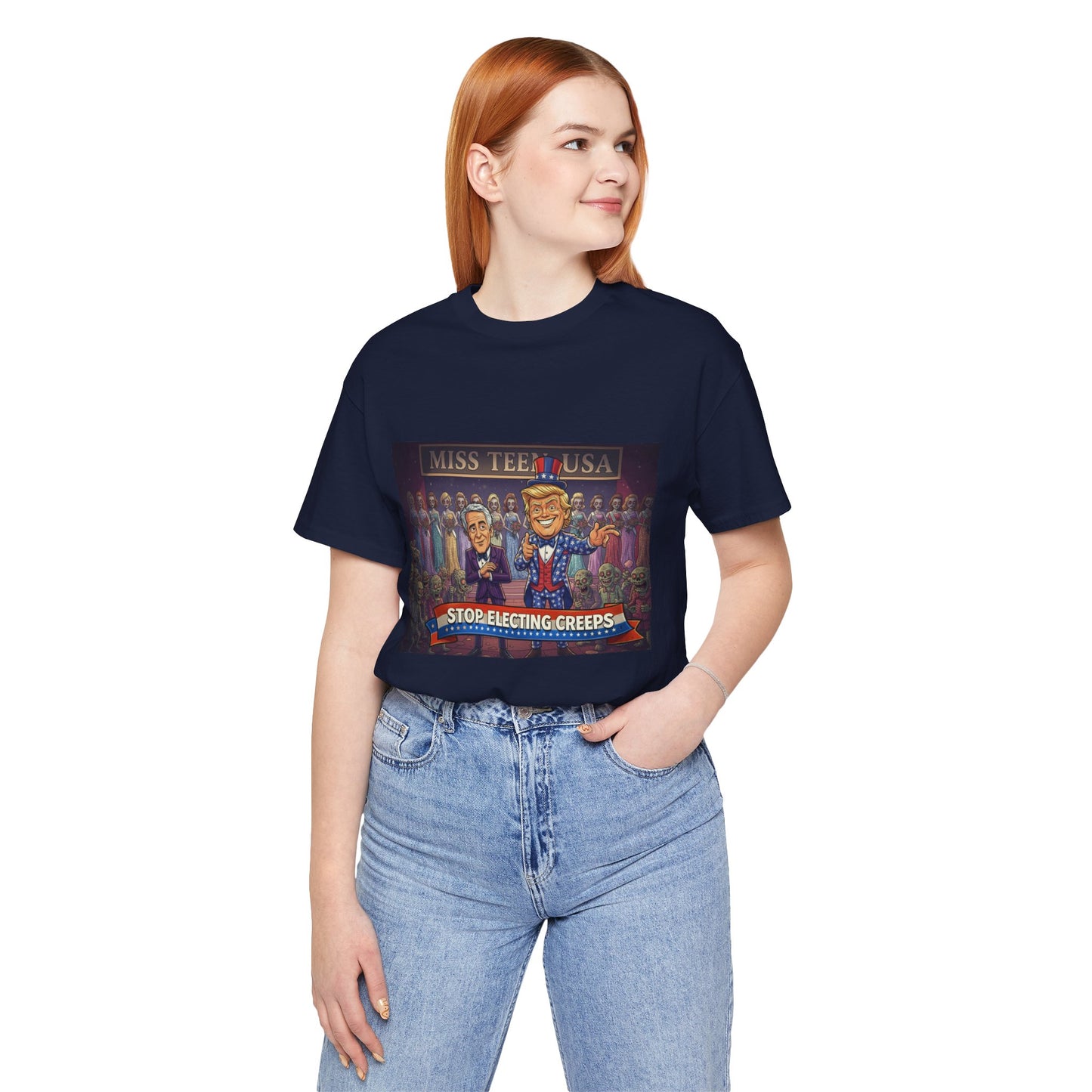 Political Satire Tee – "Stop Electing Creeps" Graphic Shirt
