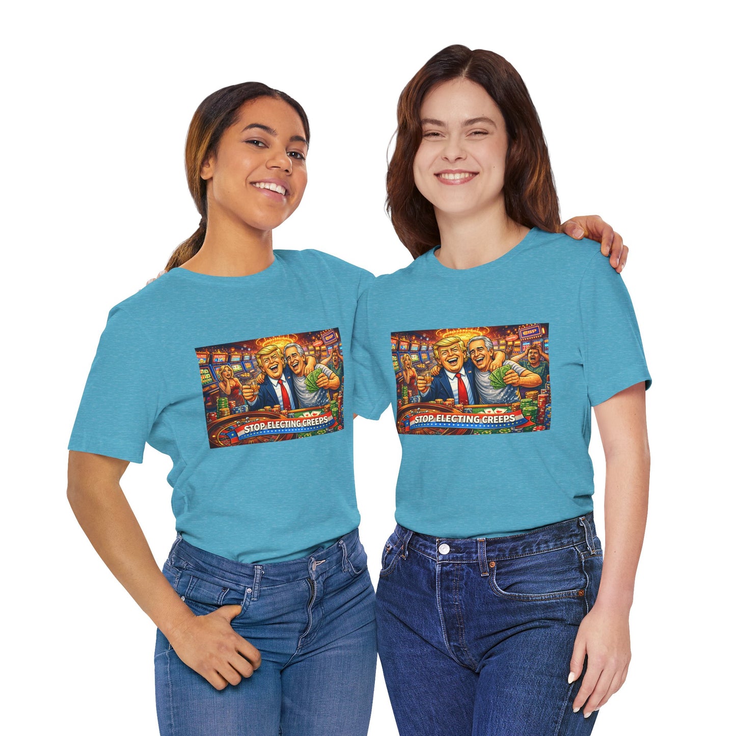 Stop Electing Creeps Graphic Tee — Political Satire T‑Shirt