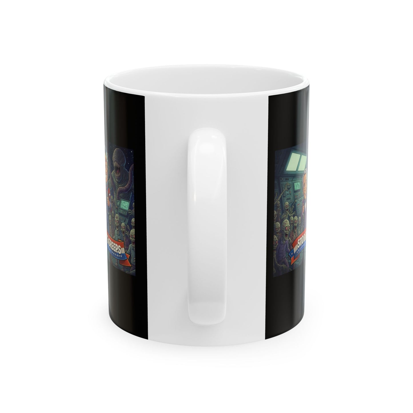 Coffee Mug - Retro Arcade Skeletons Gaming Scene (11oz/15oz)