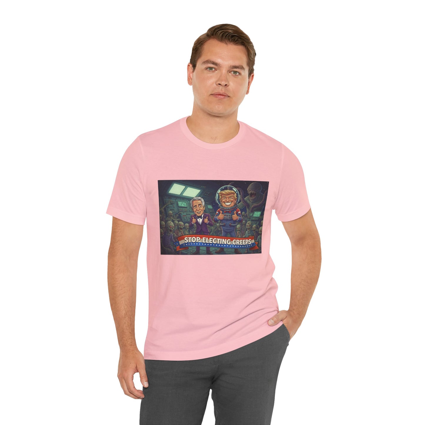 Political Satire Tee — “Stop Electing Creeps” Graphic Shirt