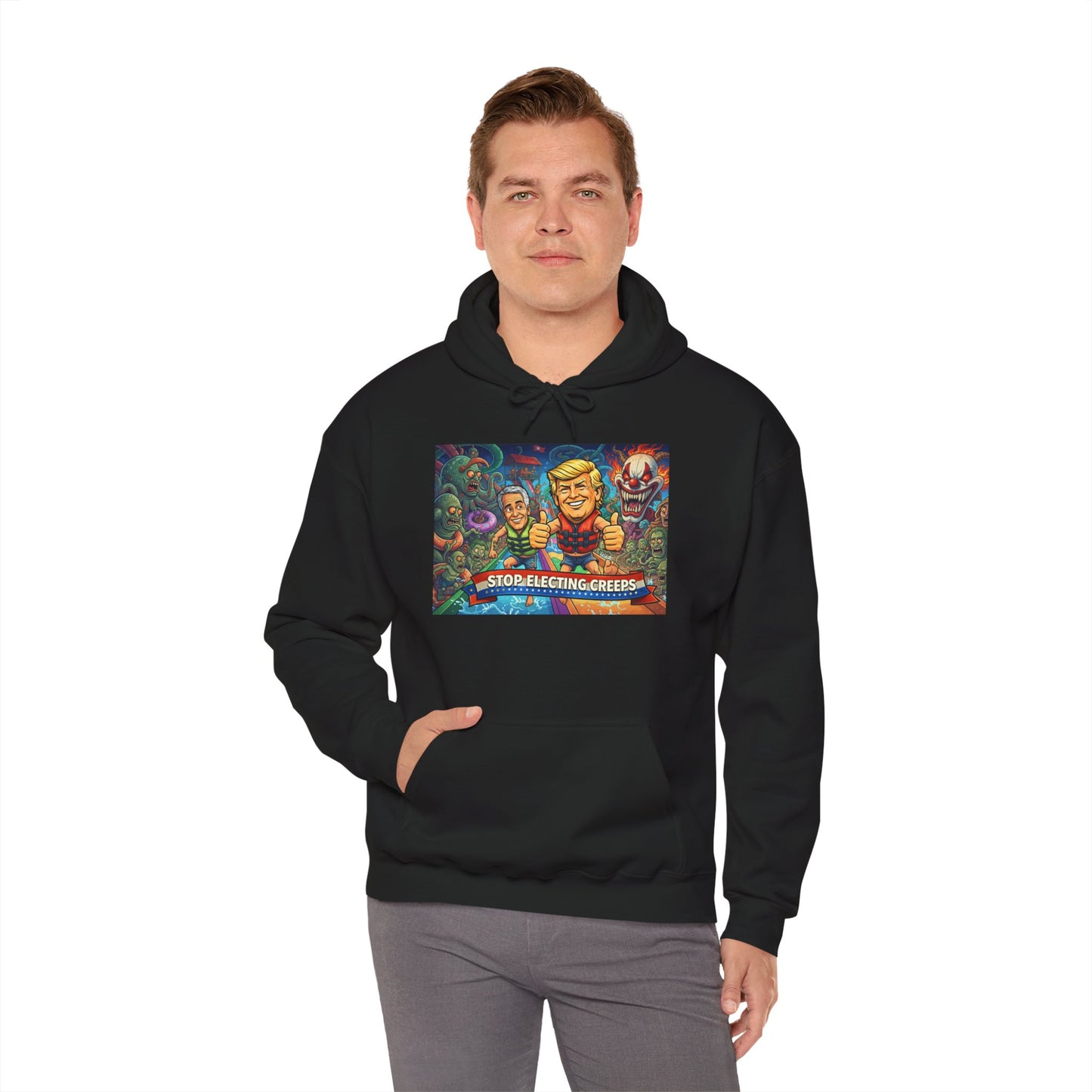 Stop Selecting Creeps Hoodie — Satirical Political Graphic Pullover