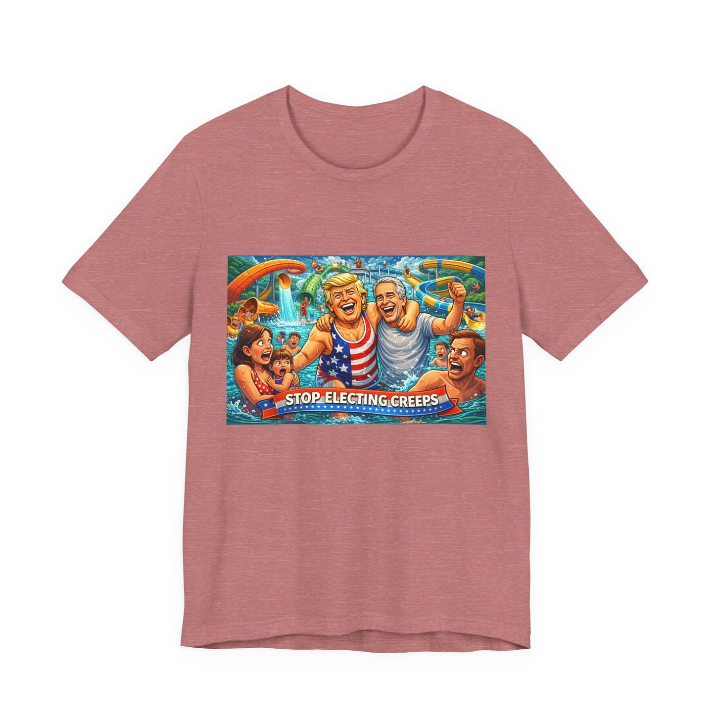 T‑Shirt — "Stop Fleecing Creeps" Beach Party Graphic Tee