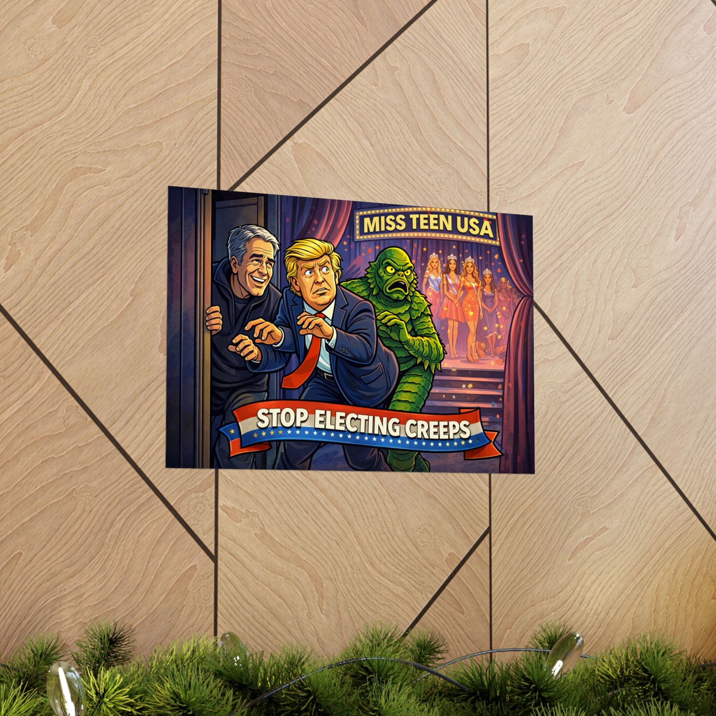Political Poster — "Stop Electing Creeps" Matte Horizontal Art