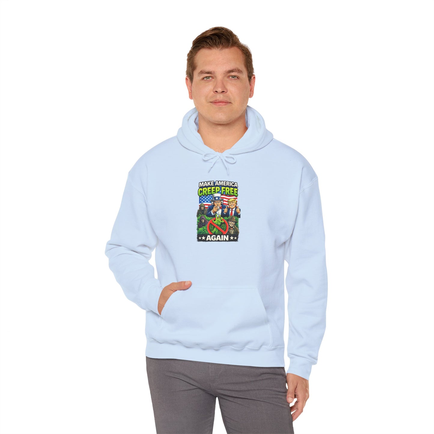 Hoodie — 'Creep-Free Again' Retro Horror Movie Poster Pullover