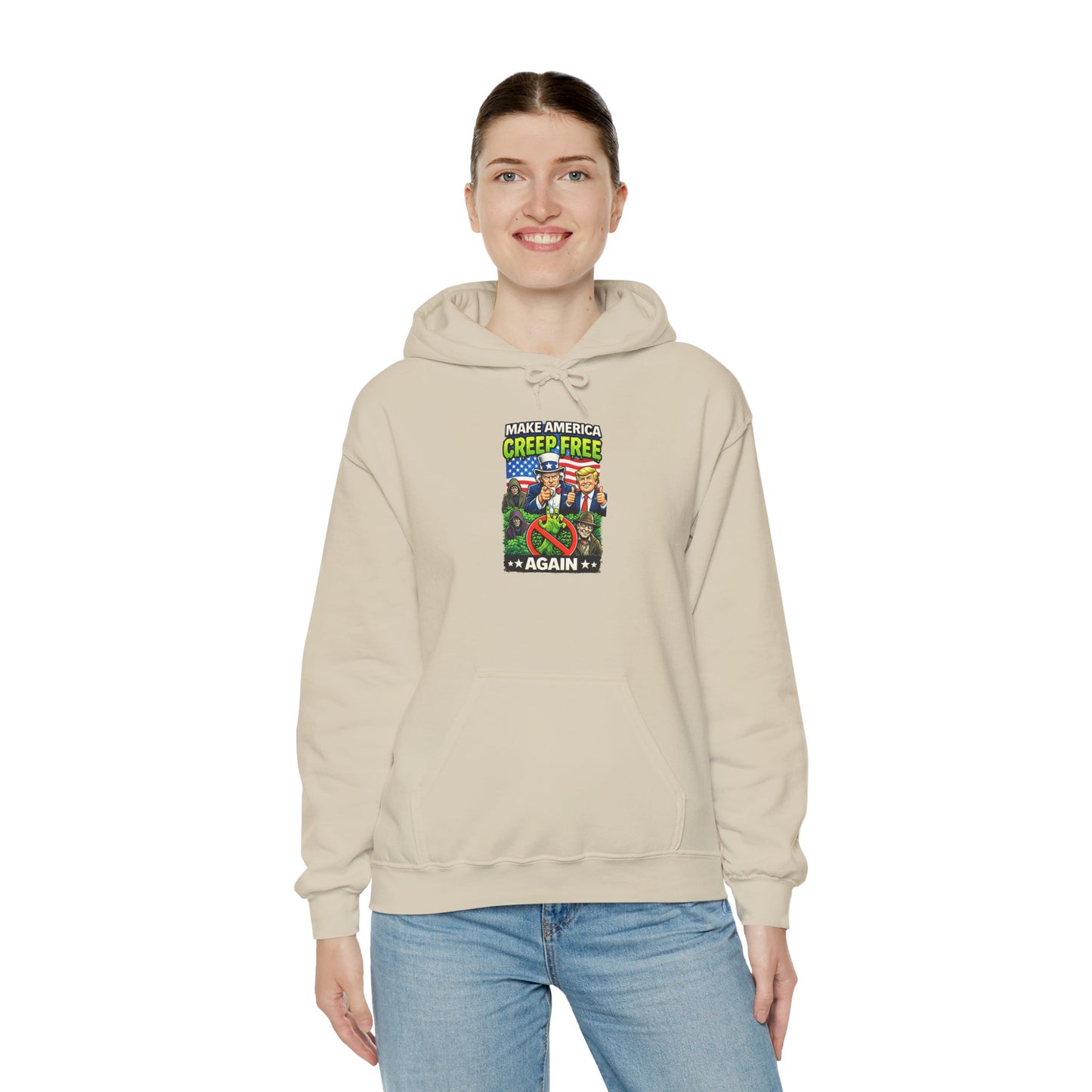 Hoodie — 'Creep-Free Again' Retro Horror Movie Poster Pullover