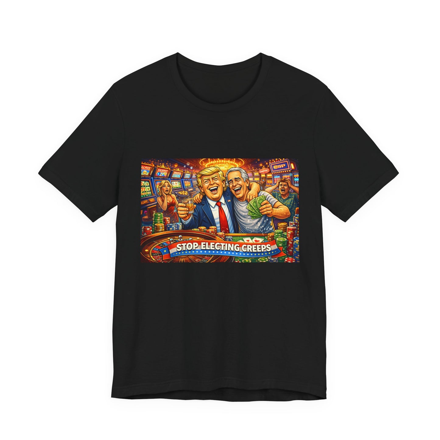 Stop Electing Creeps Graphic Tee — Political Satire T‑Shirt