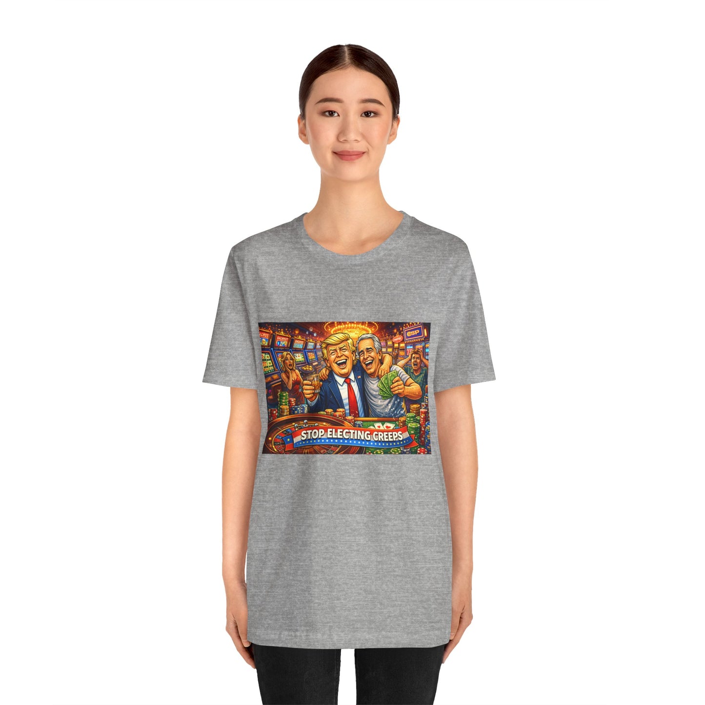 Stop Electing Creeps Graphic Tee — Political Satire T‑Shirt