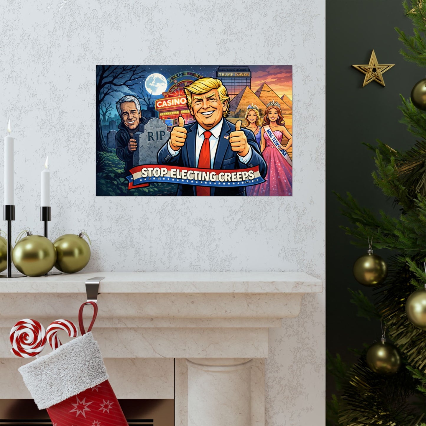 Political Poster – "Stop Electing Creeps" Matte Horizontal Print