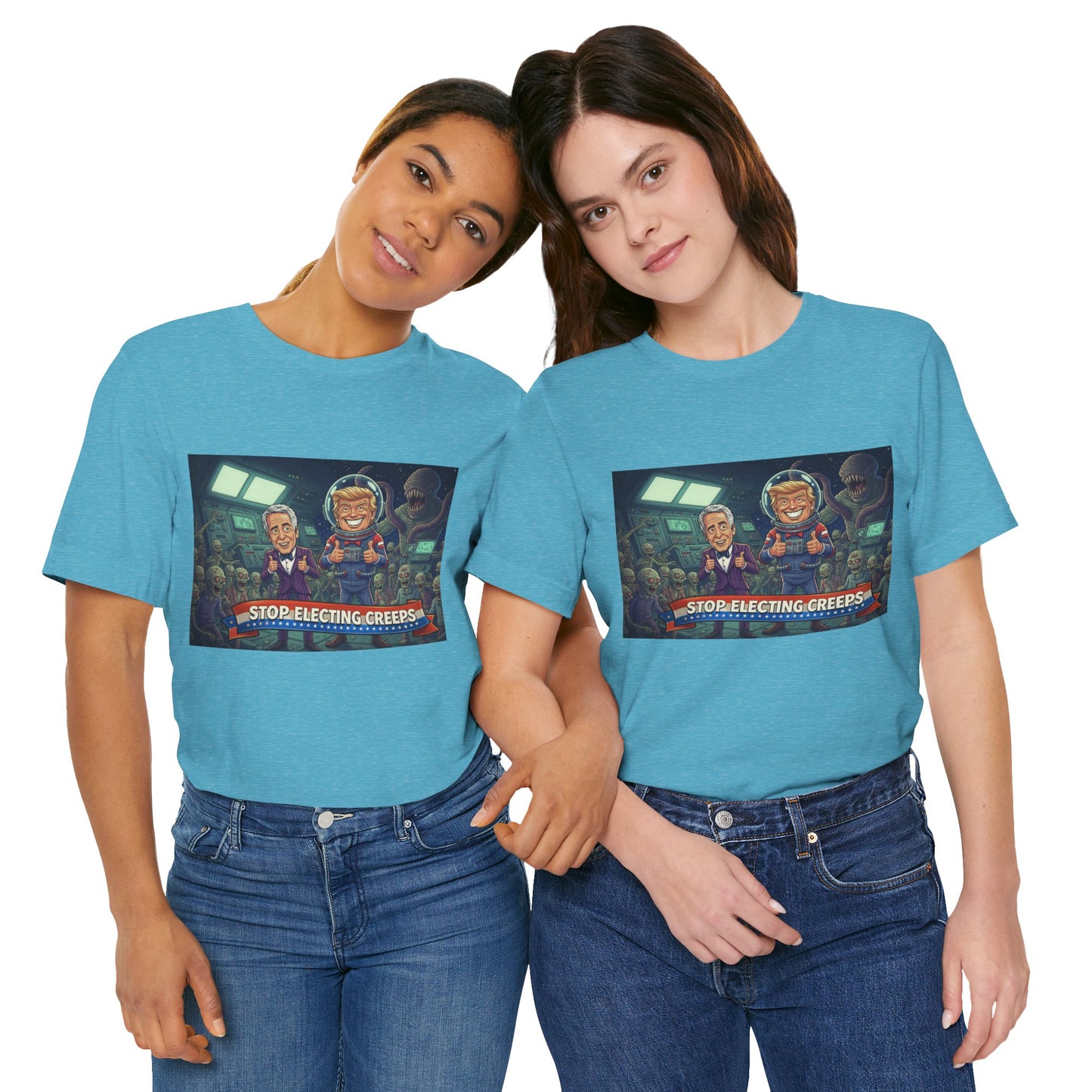 Political Satire Tee — “Stop Electing Creeps” Graphic Shirt