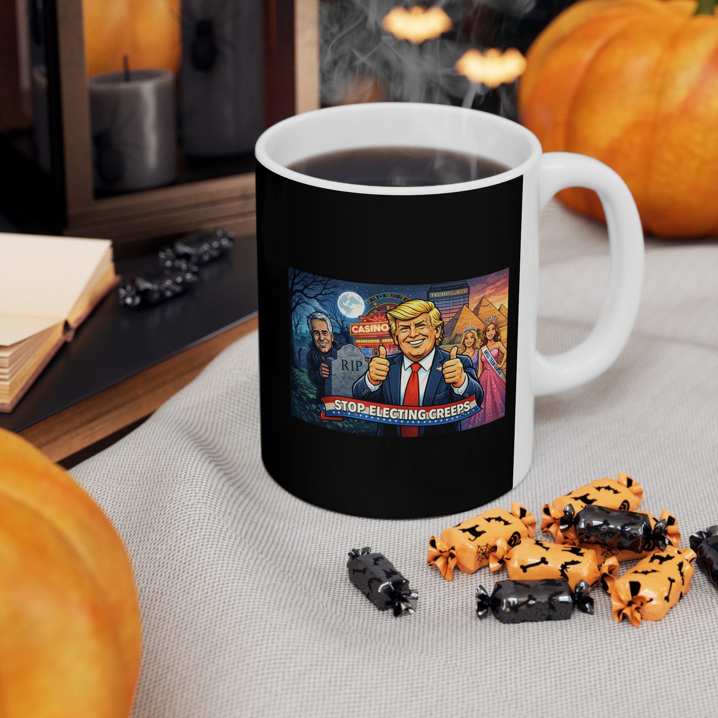 Celestial Goddess Ceramic Mug — Mystical Moon & Sun Art Coffee Cup (11oz/15oz)