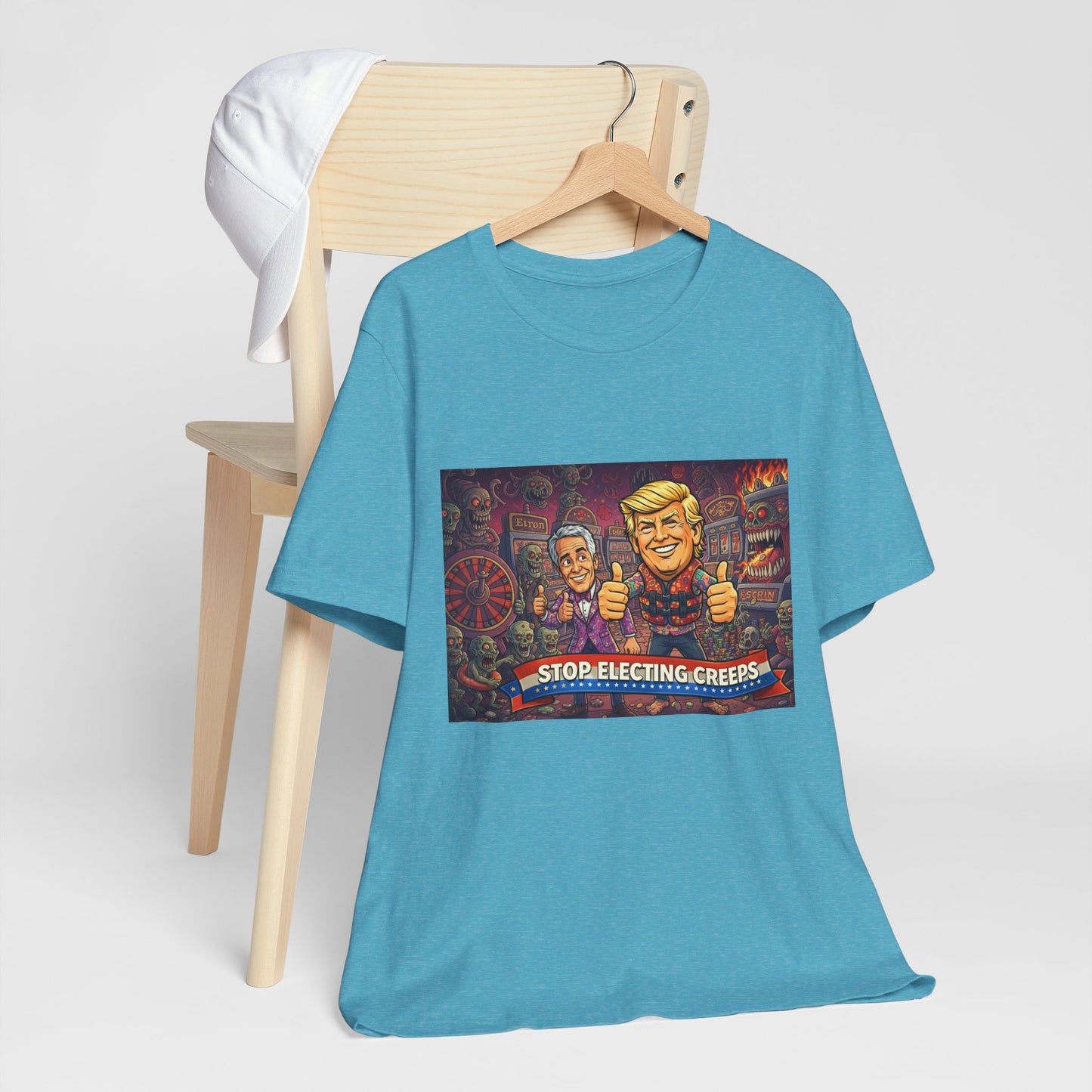 Political Satire Tee — "Stop Electing Creeps" Graphic Shirt