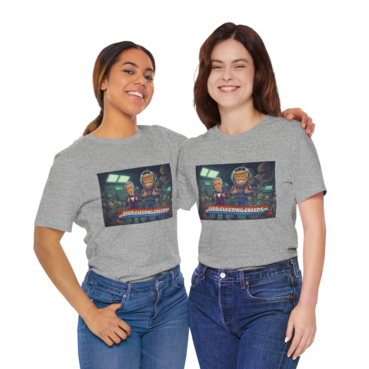 Political Satire Tee — “Stop Electing Creeps” Graphic Shirt