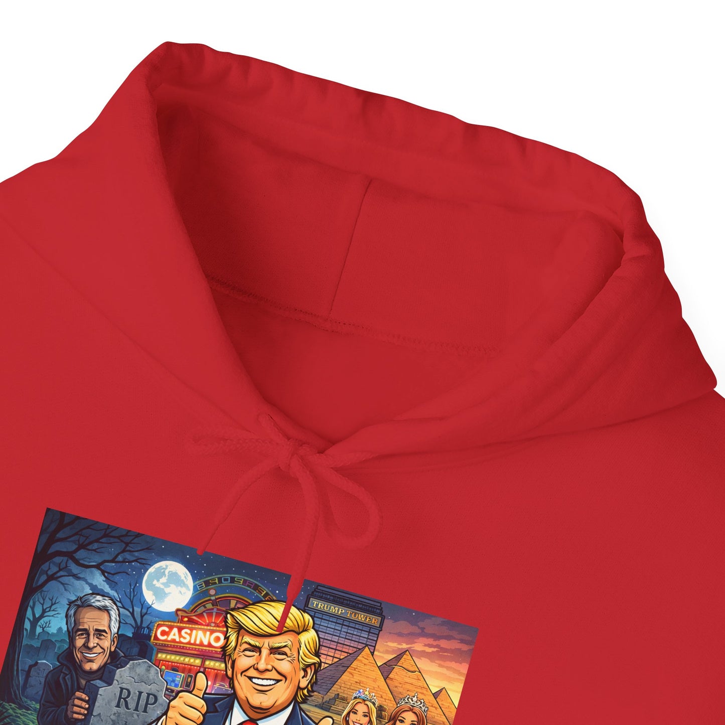 Political Hoodie — 'Make America Grateful' Cartoon Trump & Supporters Graphic Hoodie