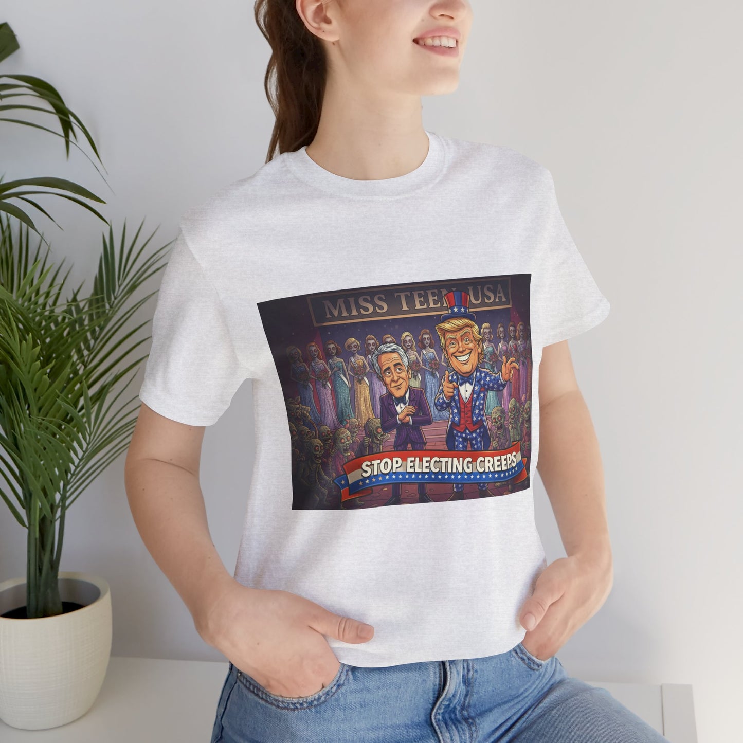 Political Satire Tee – "Stop Electing Creeps" Graphic Shirt