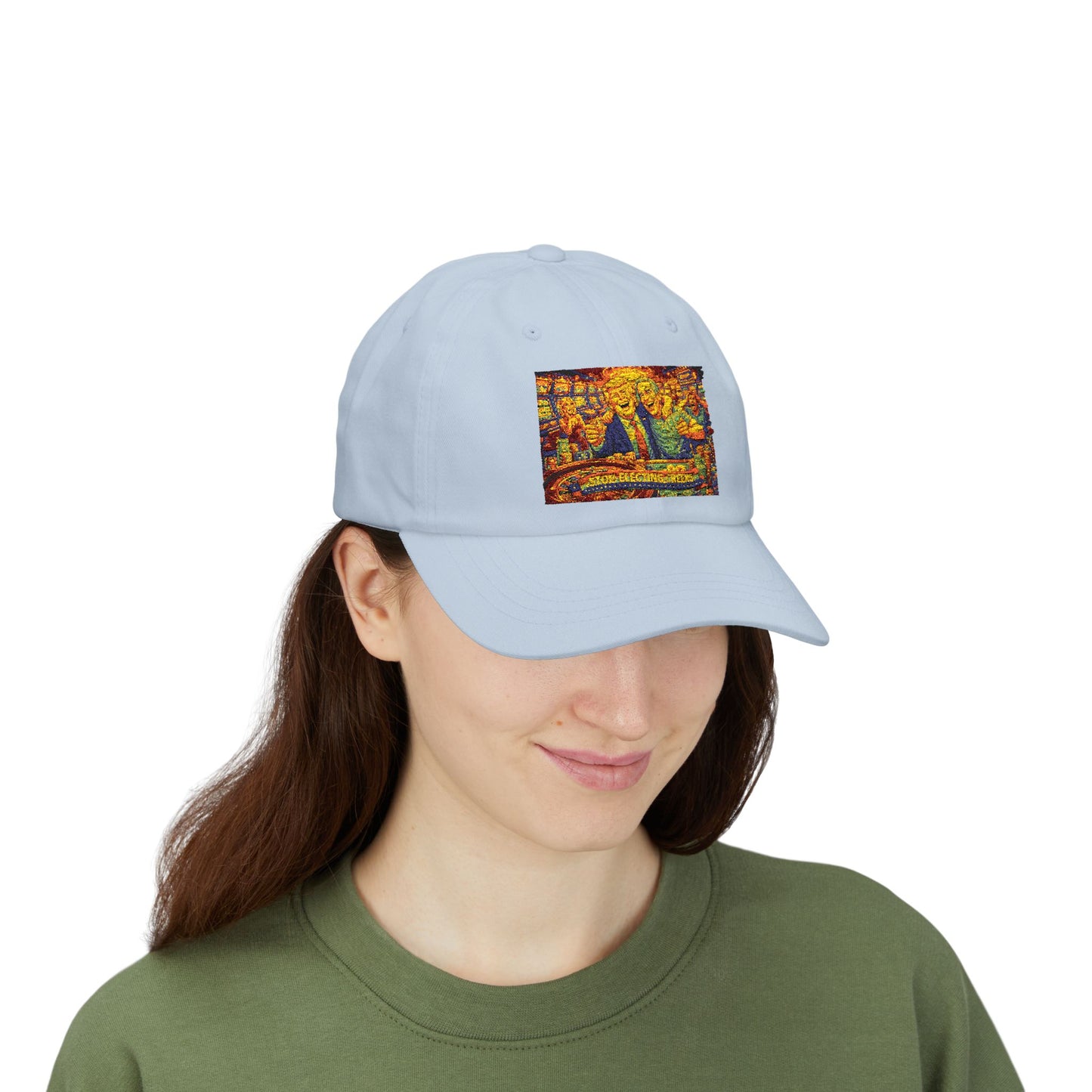 Dad Cap with Colorful Mountain Landscape Patch