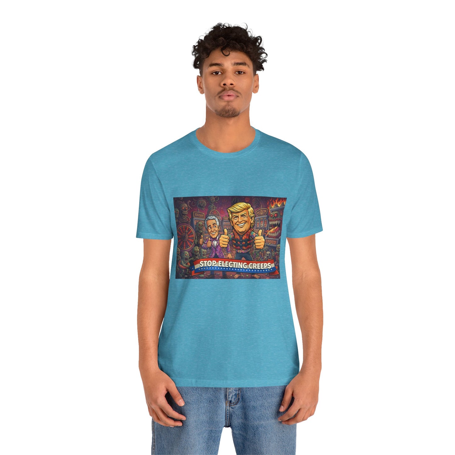 Political Satire Tee — "Stop Electing Creeps" Graphic Shirt