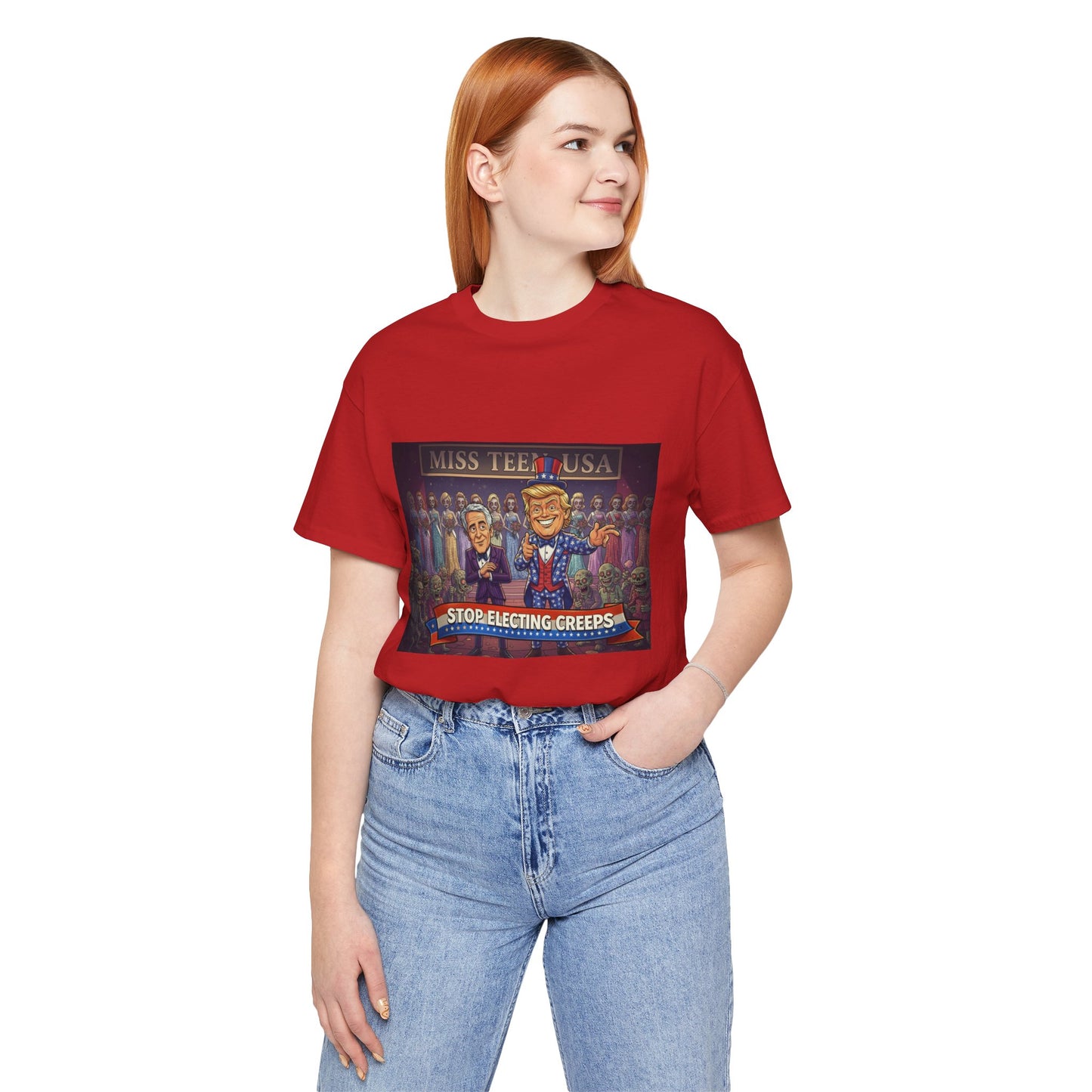 Political Satire Tee – "Stop Electing Creeps" Graphic Shirt
