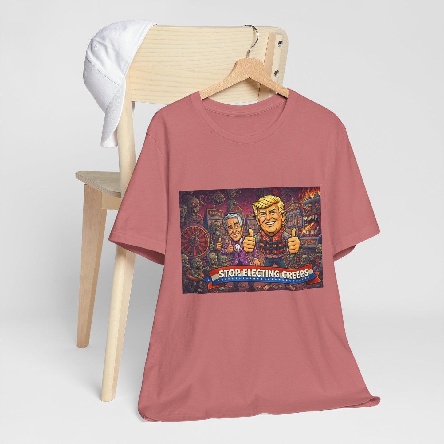 Political Satire Tee — "Stop Electing Creeps" Graphic Shirt