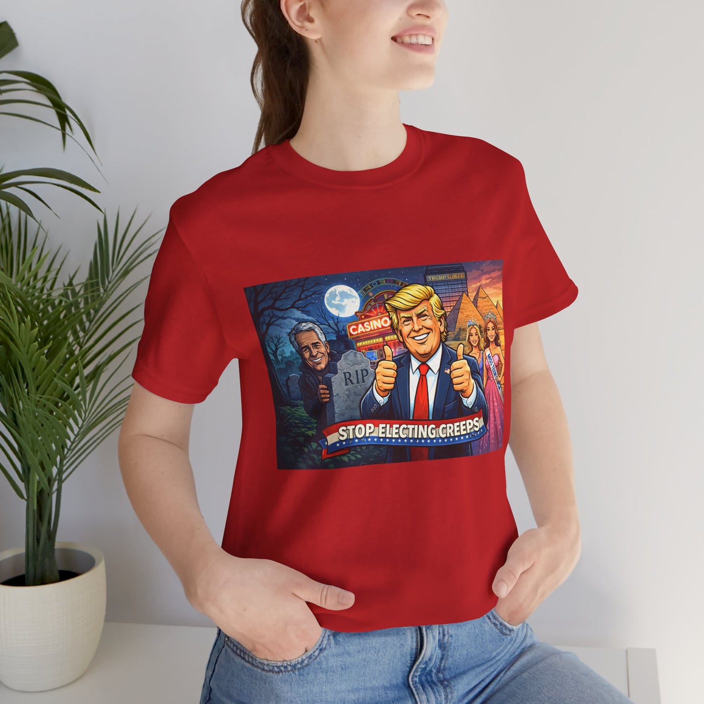Stop Electing Creeps Tee — Satirical Political Graphic T‑Shirt