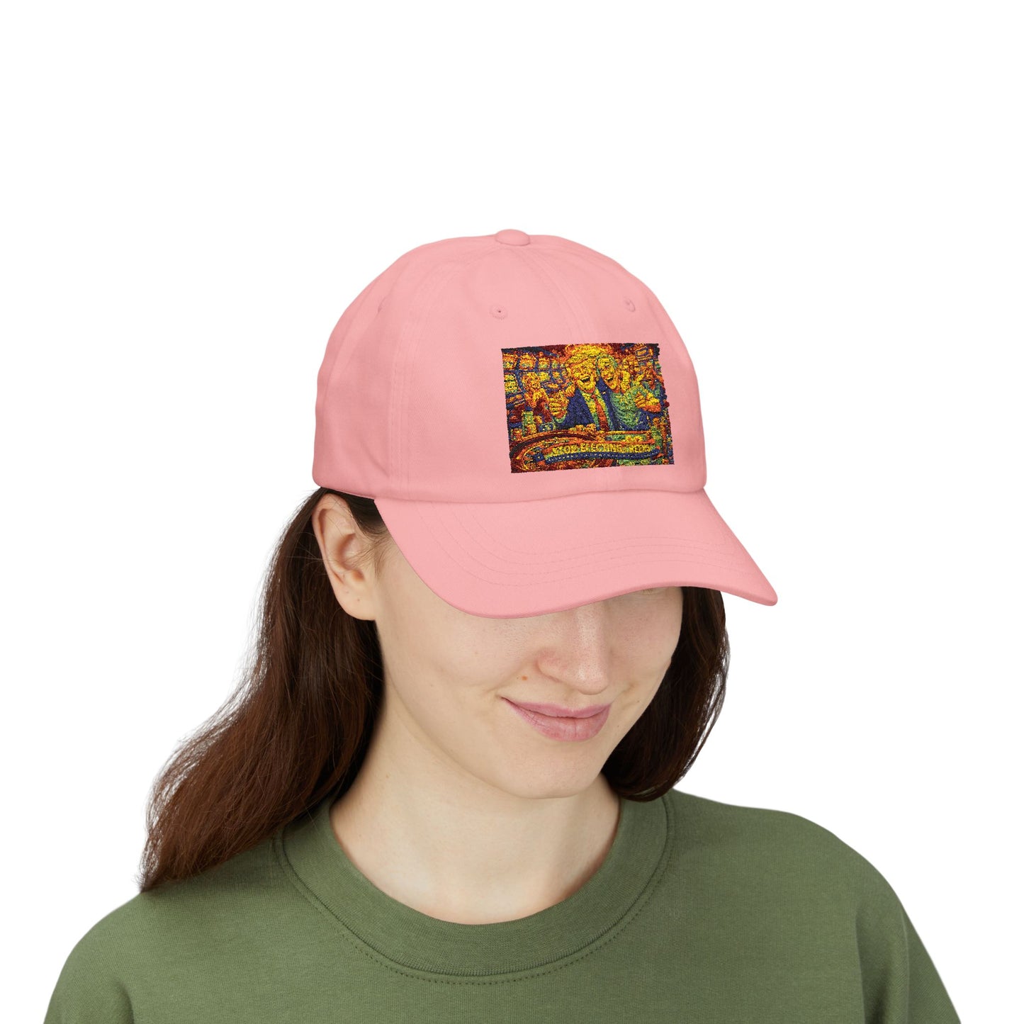 Dad Cap with Colorful Mountain Landscape Patch