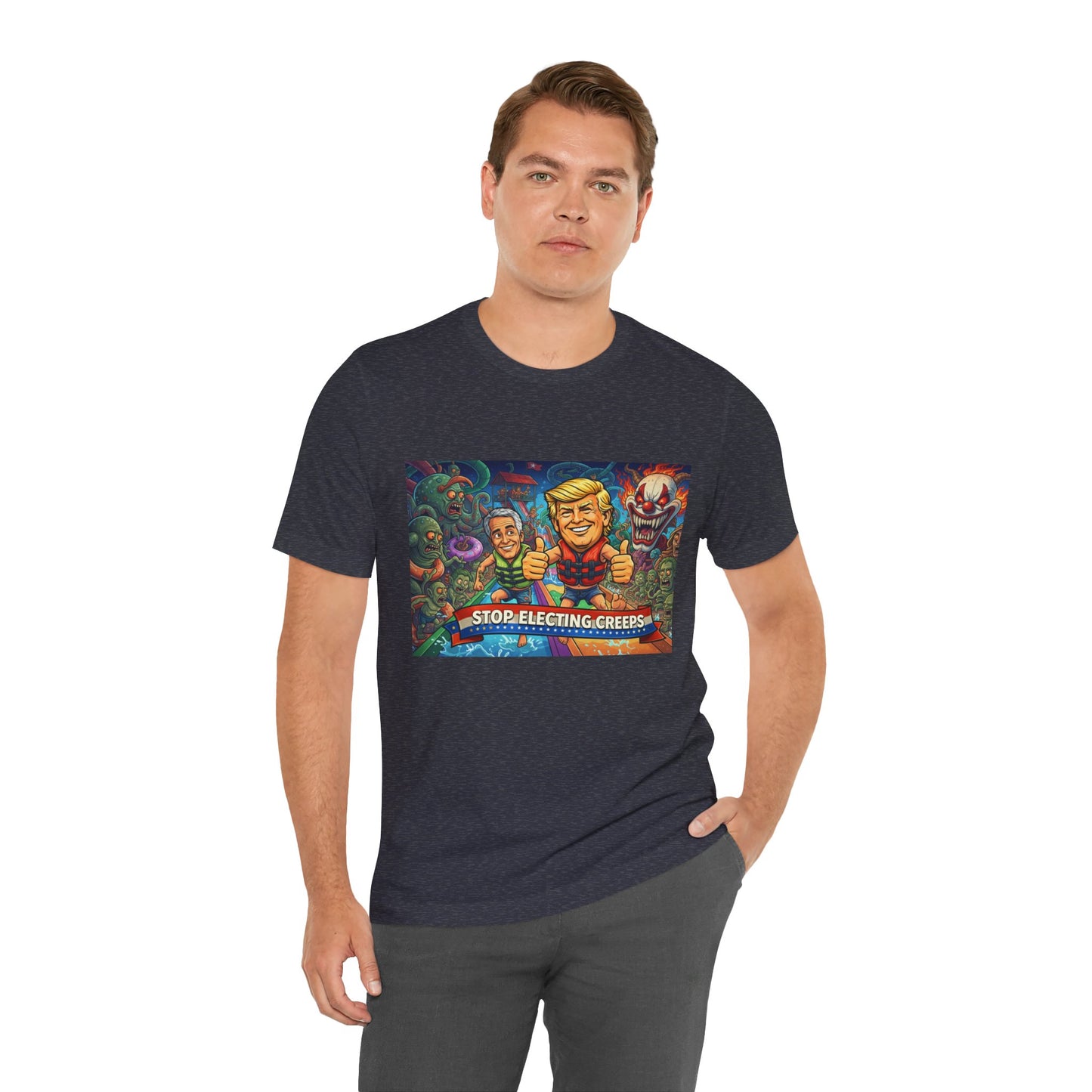 Political Graphic Tee — "Stop Electing Creeps" Bold Protest T‑Shirt