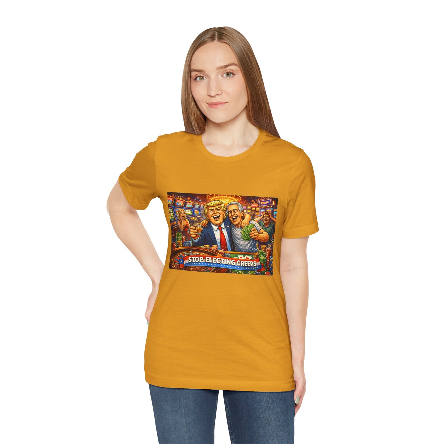 Stop Electing Creeps Graphic Tee — Political Satire T‑Shirt