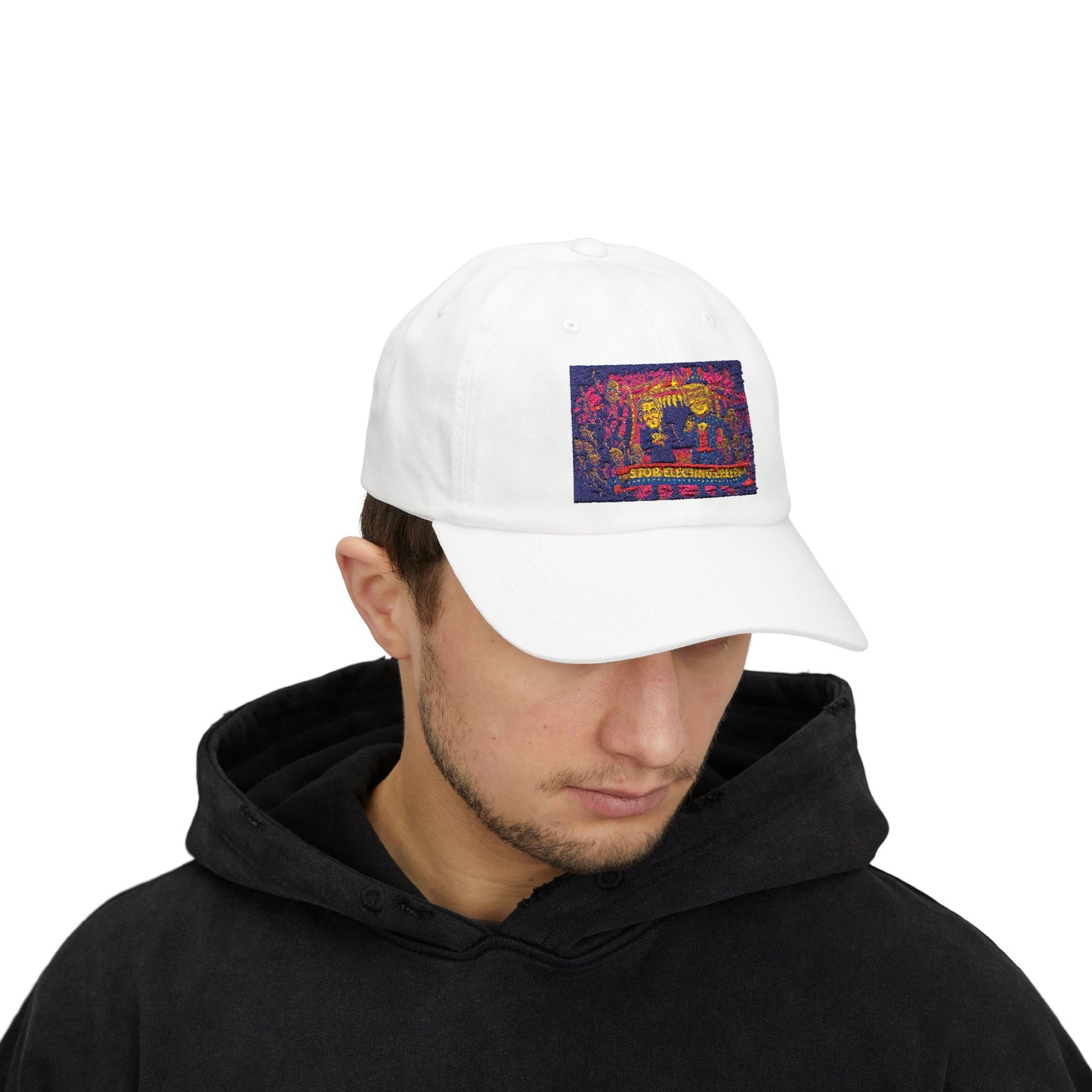 Dad Cap — Vintage Surfing Scene Embroidered 'Long Beach/Calif.' Hat