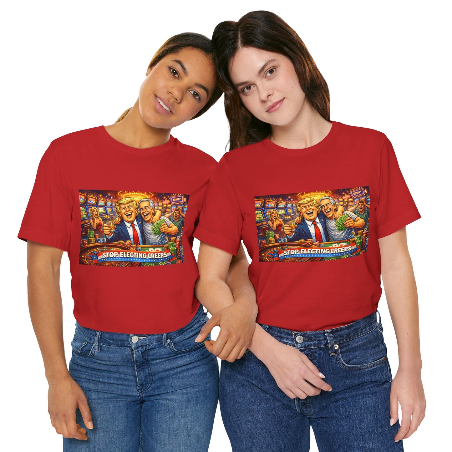 Stop Electing Creeps Graphic Tee — Political Satire T‑Shirt